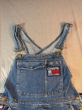 Vintage Chaps Ralph Lauren Denim Bib Overalls. Men's Size Large
